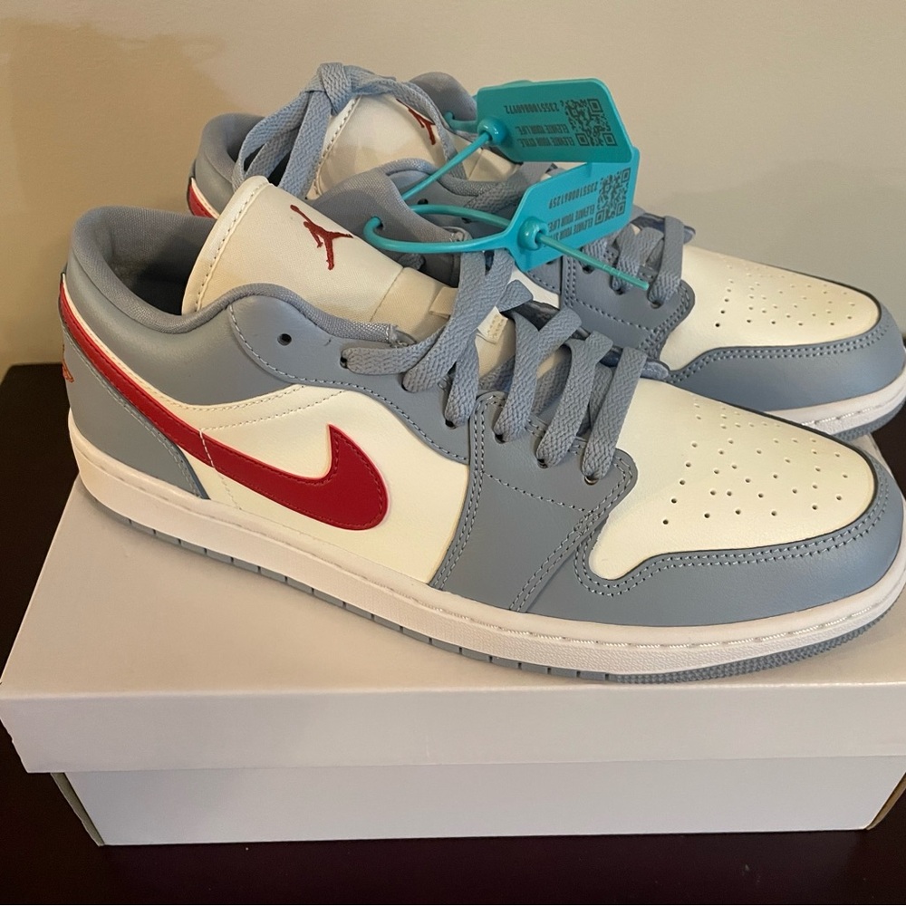Nike Air Jordan 1 Low - White, Red, and Blue